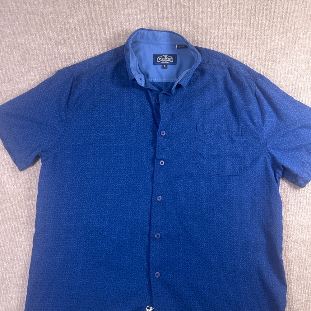 Nat Nast Men's Deep Blue Casual Button Down Shirt